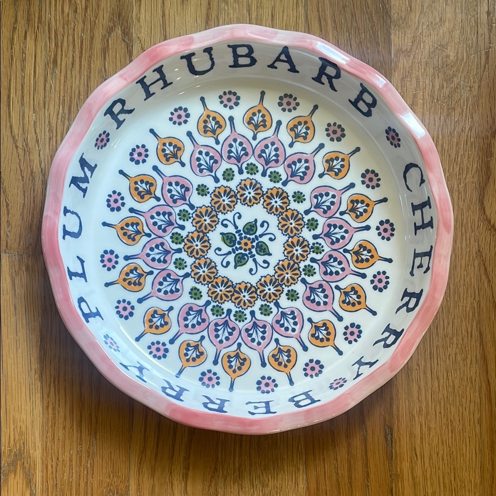 NWOT Anthropologie Pink and White Bakeware Dish